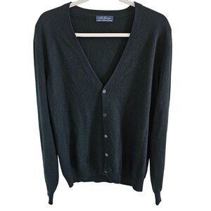 McGeorge of Scotland Vintage Men Cardigan Size L  100% lambs Wool Forrest Green